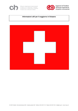Informazioni utili per il soggiorno in Svizzera
