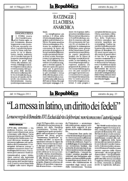 Ratzinger e la chiesa anarchica