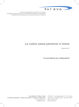 La vostra cassa pensione in breve - PAT-BVG