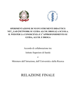 relazione finale - Istituto Superiore di Sanità