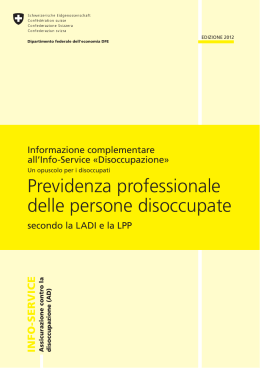 Previdenza professionale delle persone disoccupate - Area