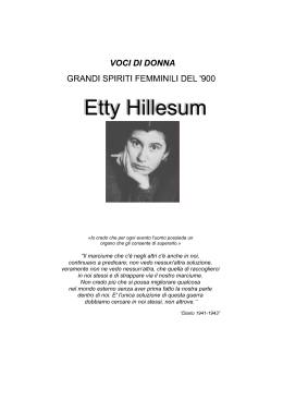 900: Etty Hillesum - Comune di Valdagno
