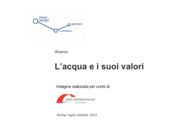 Ricerca L`acqua ei suoi valori