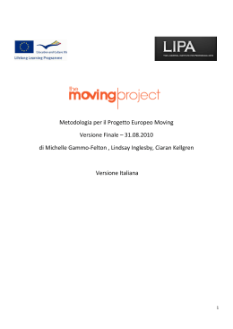 Metodologia per il Progetto Europeo Moving Versione Finale