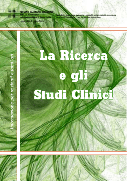 La Ricerca e gli Studi Clinici - Azienda Ospedaliera di Reggio Emilia