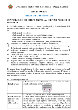 I Rifiuti urbani - Università di Modena e Reggio Emilia