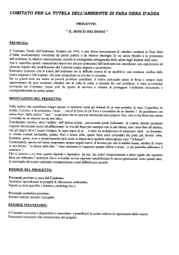 Bosco dei Dossi - La nostra forza è la tua partecipazione