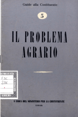 IL PROBLEMA AGRARIO