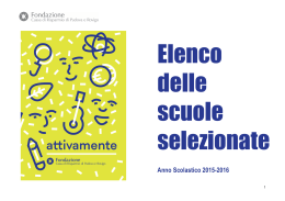 Scuole selezionate - Fondazione Cariparo