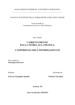 l orientamento dalla teoria alla pratica l