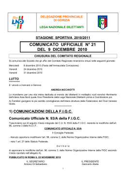 Comunicato 21 - FIGC Gorizia