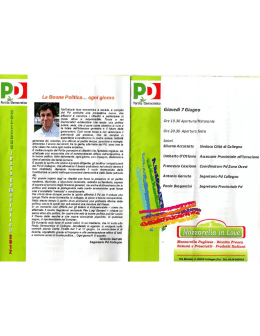 Opuscolo informativo Festa PD Collegno 2012