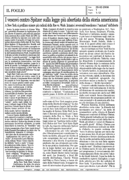 Il Foglio, 23 febbraio 2008