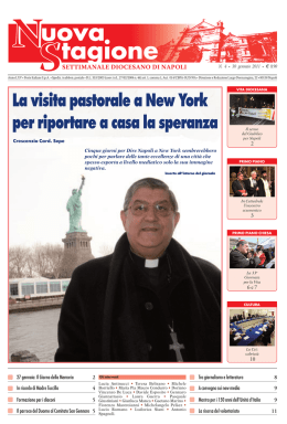 La visita pastorale a New York per riportare a casa la speranza