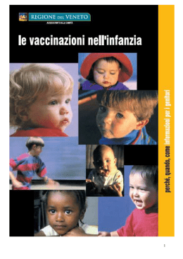Le vaccinazioni nell`infanzia Regione Veneto 2013