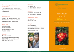 2012 - Vaccinarsi contro il Tetano - Opuscolo