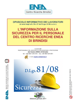 opuscolo ENEA CR Brindisi informazioni generali per i lavoratori