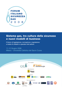 Opuscolo Forum CIG - Forum Italiano Sicurezza GAS