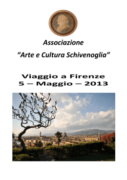 Opuscolo per la gita a Firenze - Associazione Arte e Cultura