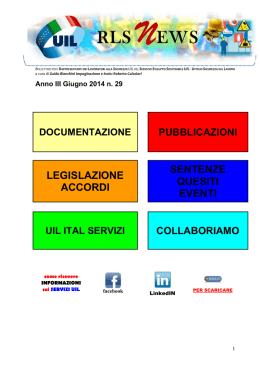 Newsletter n. 29 giugno 2014
