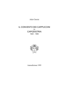 Il convento dei cappuccini di Capodistria 1624-1950