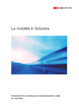 La mobilit&agrave; in Svizzera. - Il portale FFS per il personale insegnante.