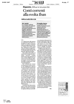 Conti correnti alla svolta IBAN