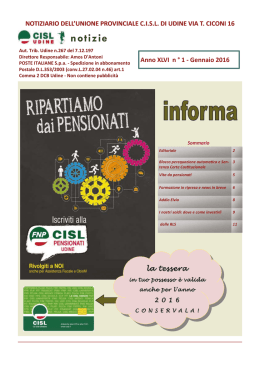 notizie - Pensionati CISL Udine