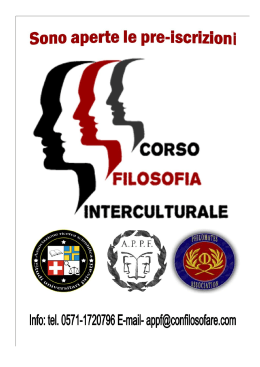 OPUSCOLO CORSO FILOSOFIA INTERCULTURALE