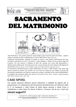 sacramento del matrimonio - Unità Pastorale Madonna di Campiano