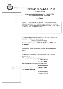 DELIBERAZIONE DEL COMMISSARIO PREFETTIZIO CON I