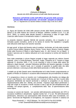 Bologna: relazione attività del Garante dei