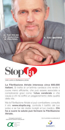 La Fibrillazione Atriale interessa circa 600.000 italiani. Si