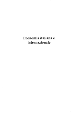 Economia italiana e internazionale