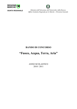 BANDO DI CONCORSO “ Fuoco, acqua, terra, aria”