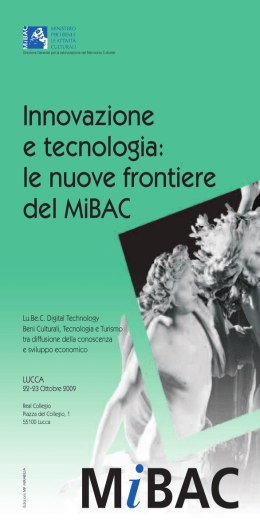 Opuscolo - Ministero dei Beni e le Attivit&agrave; Culturali