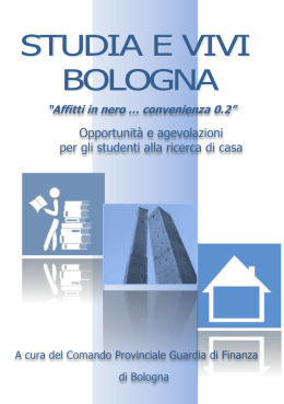 Studia e vivi a Bologna