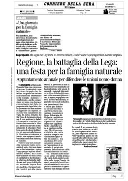LOMBARDIA. Una festa per la famiglia naturale