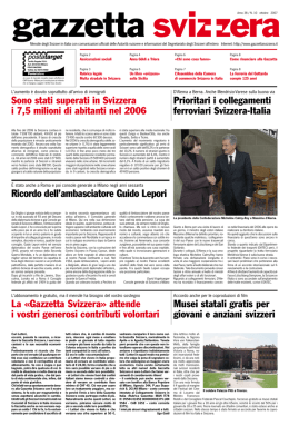 La &laquo;Gazzetta Svizzera&raquo; attende i vostri generosi contributi volontari