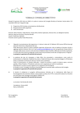 Verbale Comitato Direttivo 22/01/2015