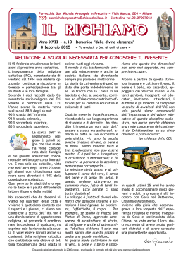 Editoriale 2015.02.08 - Parrocchia San Michele Arcangelo In Precotto