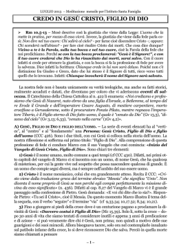 CREDO IN GES&Ugrave; CRISTO, FIGLIO DI DIO