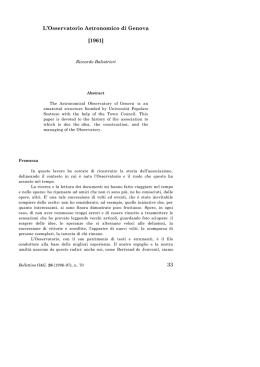 Storia dell`Osservatorio Astronomico di Genova [PDF 140KB]
