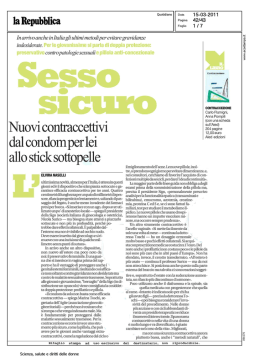 SESSO SICURO NUOVI CONTRACCETTIVI DAL