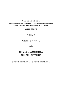 Il Primo centenario della R. M. L. Ausonia