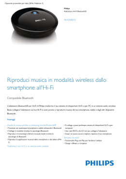 Product Leaflet: Adattatore Hi-Fi Bluetooth