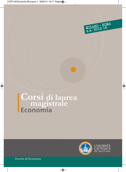 Opuscolo Lauree magistrali della Facolt&agrave; di Economia