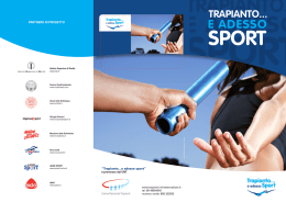 Trapianto... e adesso sport - Centro Nazionale Trapianti