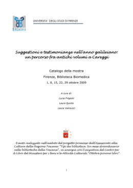 Suggestioni e testimonianze nell`anno galileiano