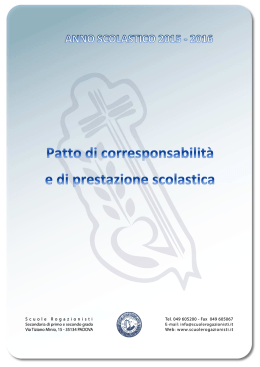 Contratto di corresponsabilità - Scuole Paritarie dei ROGAZIONISTI